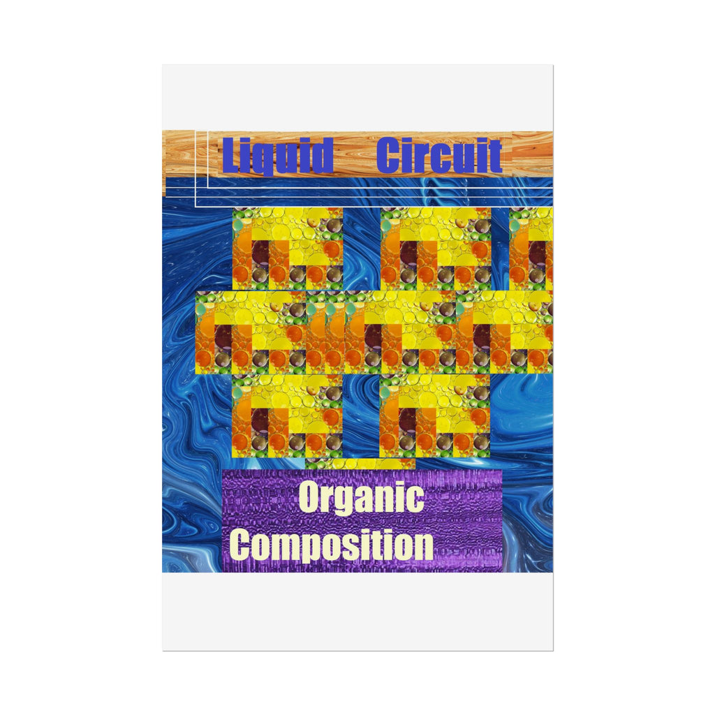 Organic Composition Rolled Poster — 'Liquid Circuit' Abstract Art Print