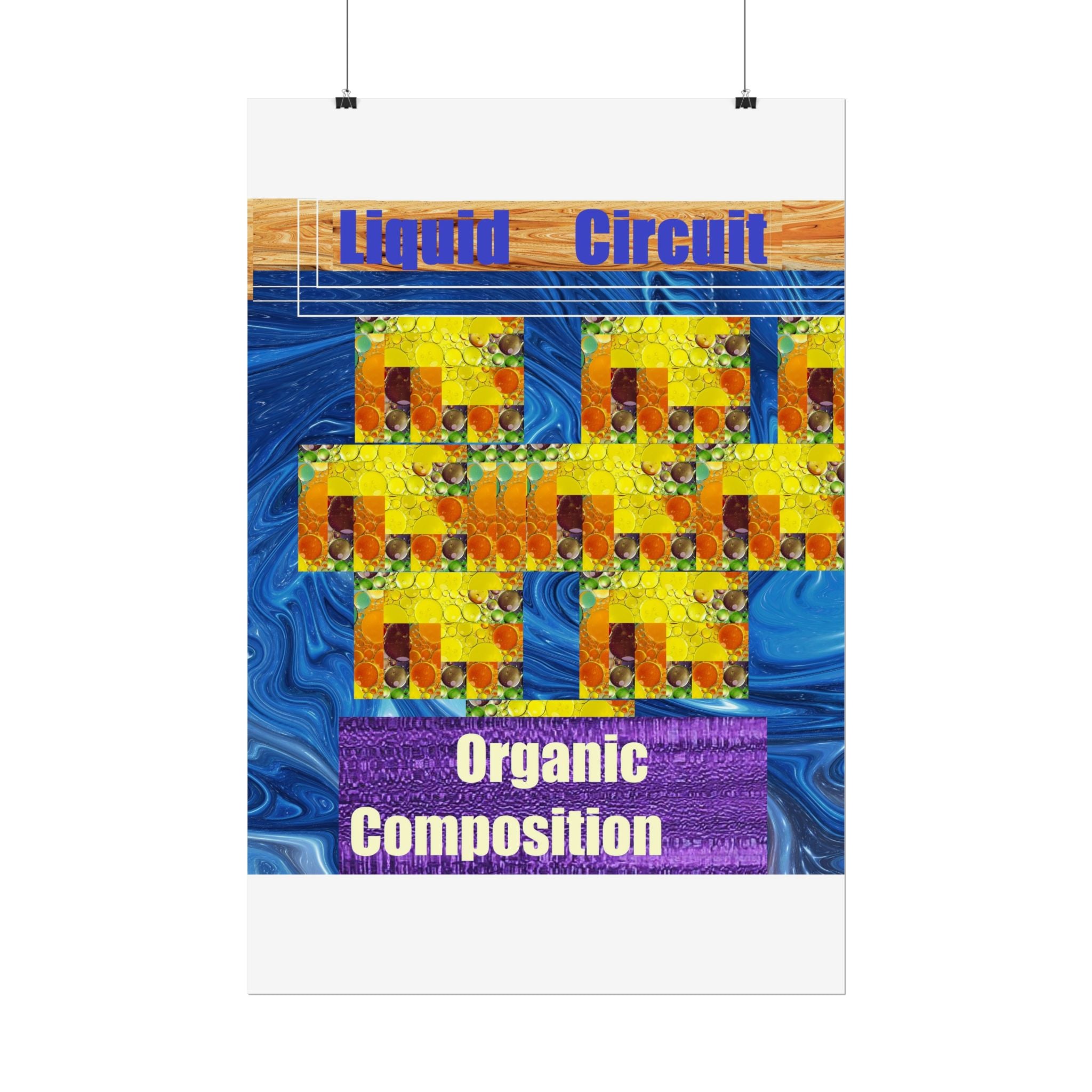 Organic Composition Rolled Poster — 'Liquid Circuit' Abstract Art Print