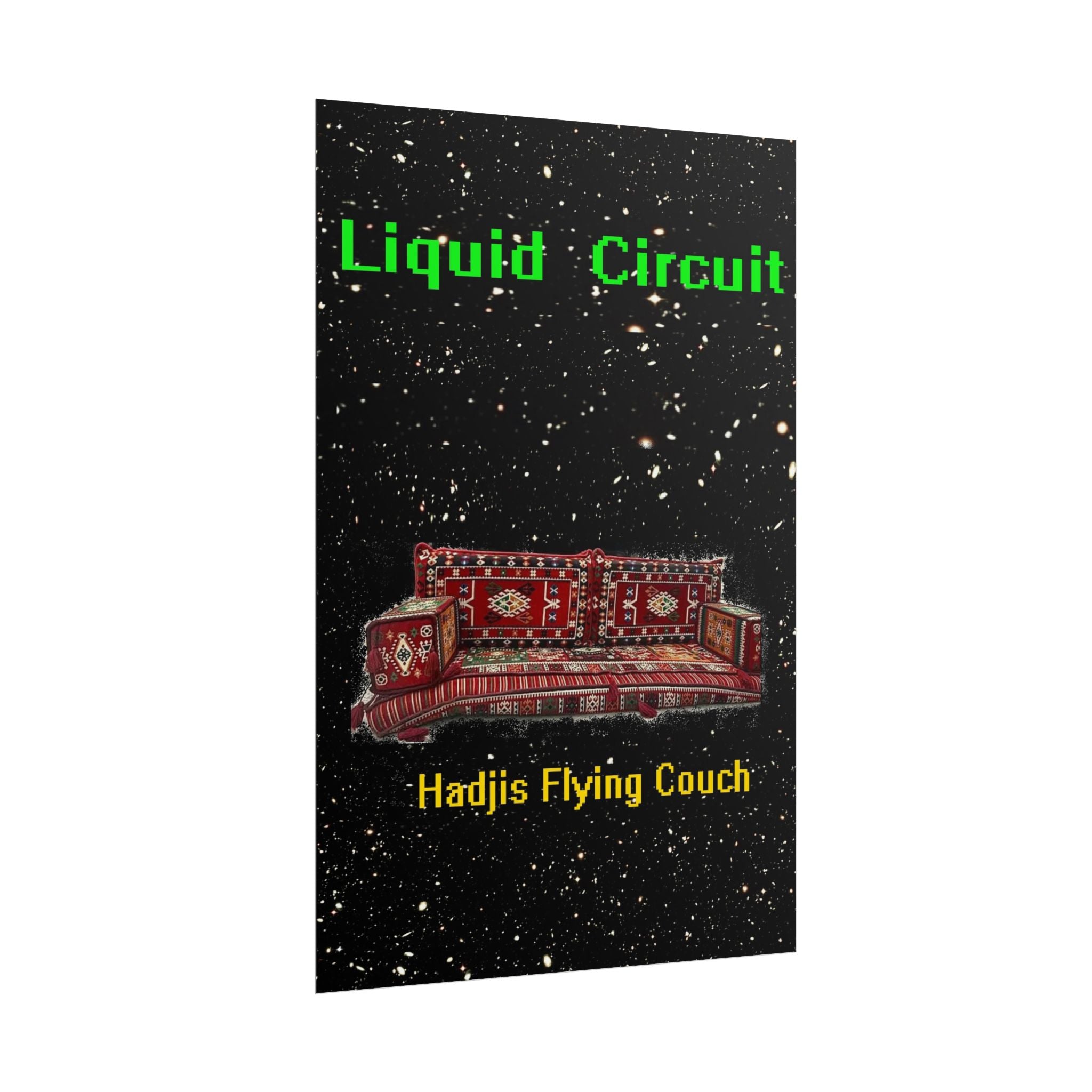Rolled Poster — "Liquid Circuit: Hadjis Flying Couch" Space Art Print
