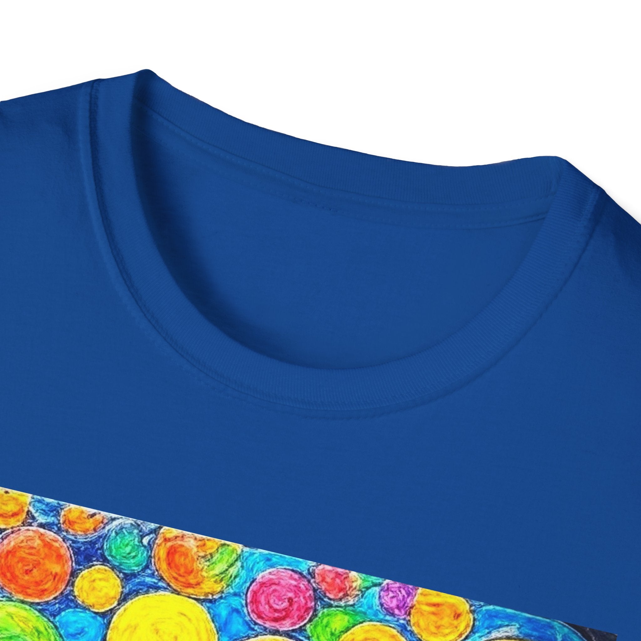 Liquid Circuit 'Organic Composition' Colorful Bubble Pop T-Shirt — Vibrant Neon Circle Graphic Tee