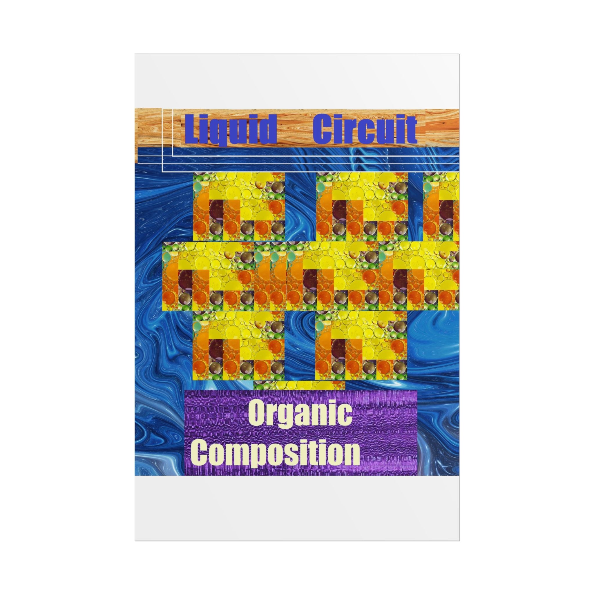 Organic Composition Rolled Poster — 'Liquid Circuit' Abstract Art Print