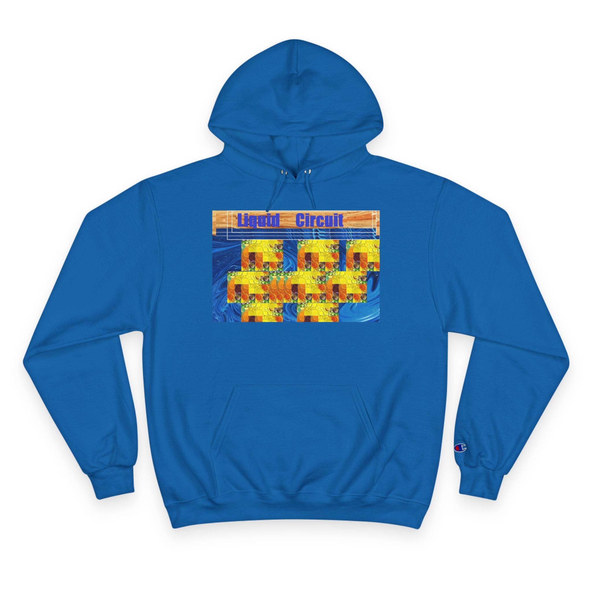 Liquid Circuit 'Organic Composition' Retro Graphic Hoodie — 'Liquid Circuit' Abstract Tech Art