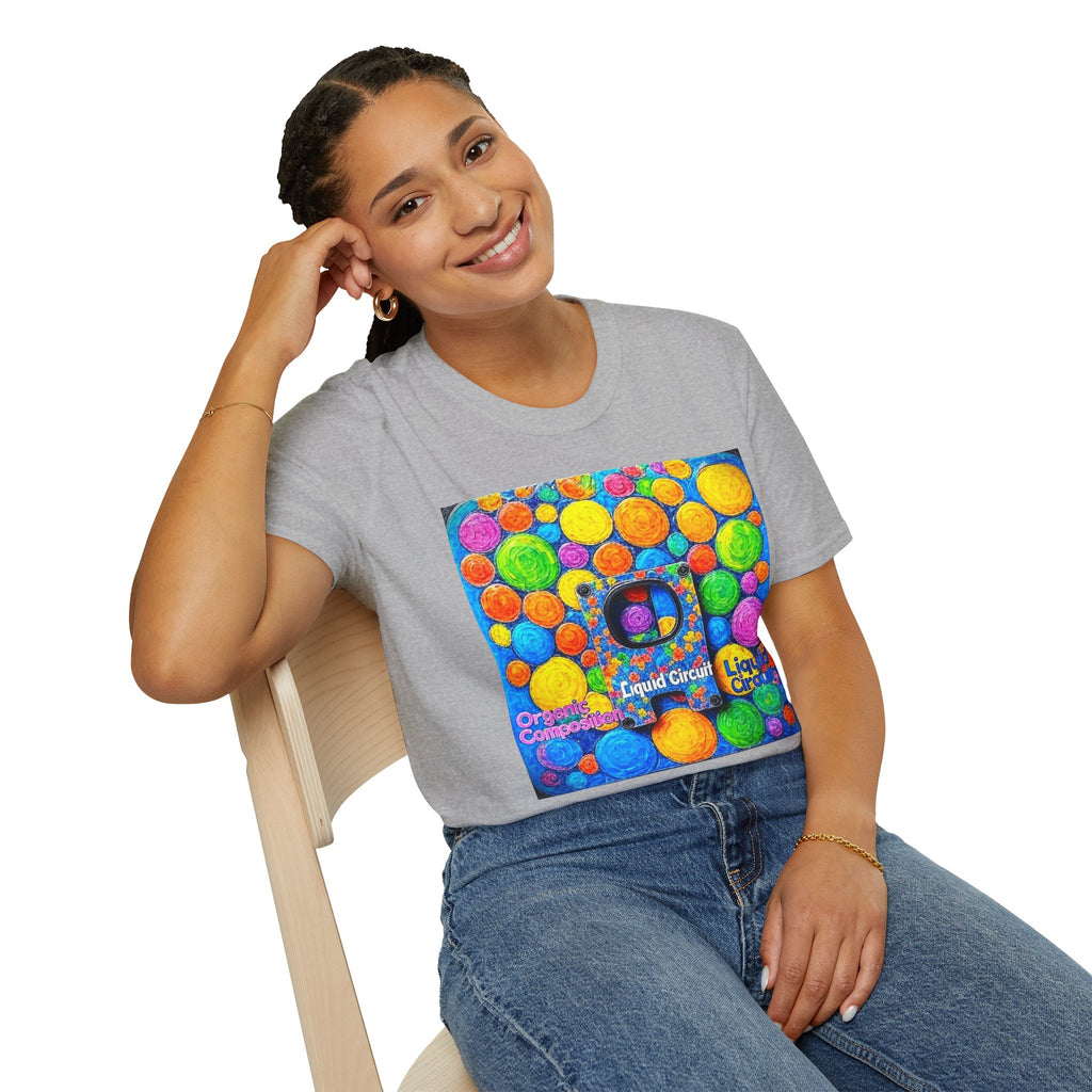 Colorful Bubble Pattern T-Shirt — Vibrant Candy Dot Graphic Tee