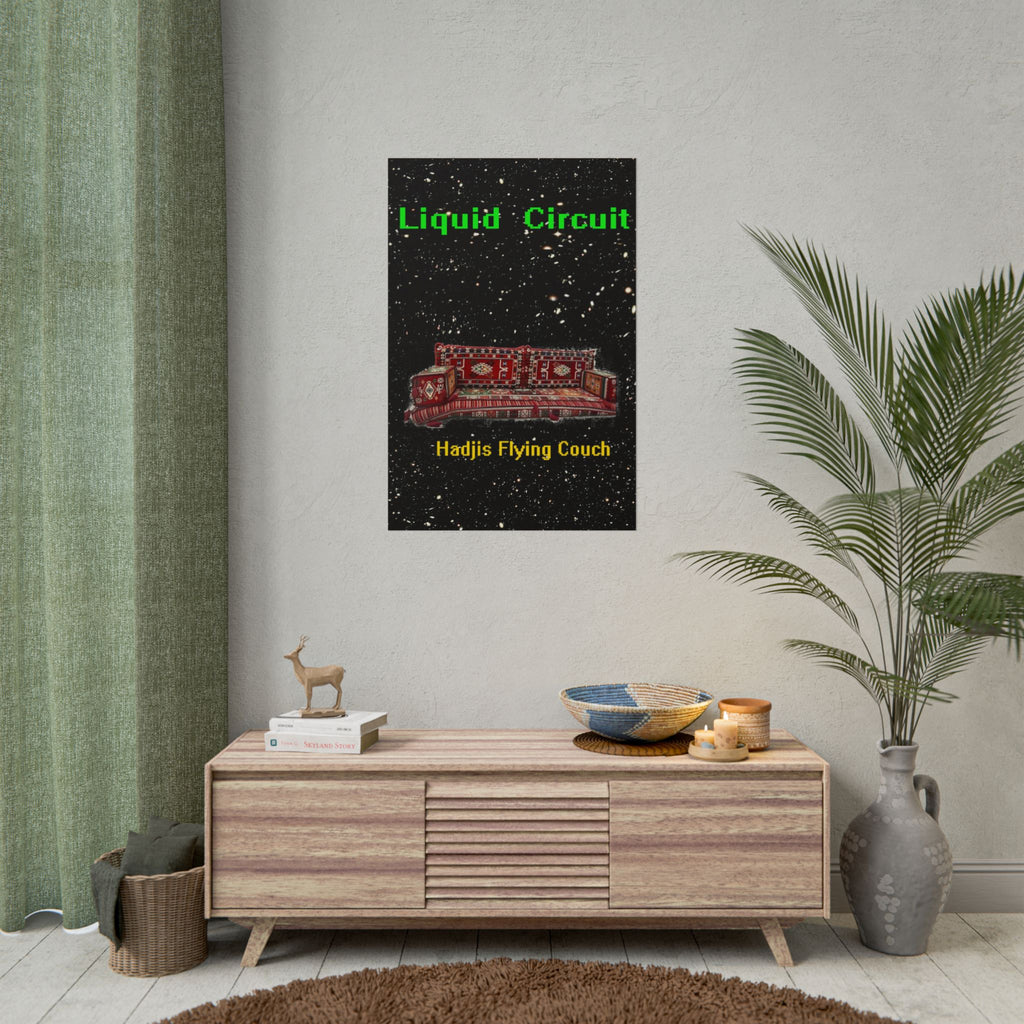 Rolled Poster — "Liquid Circuit: Hadjis Flying Couch" Space Art Print