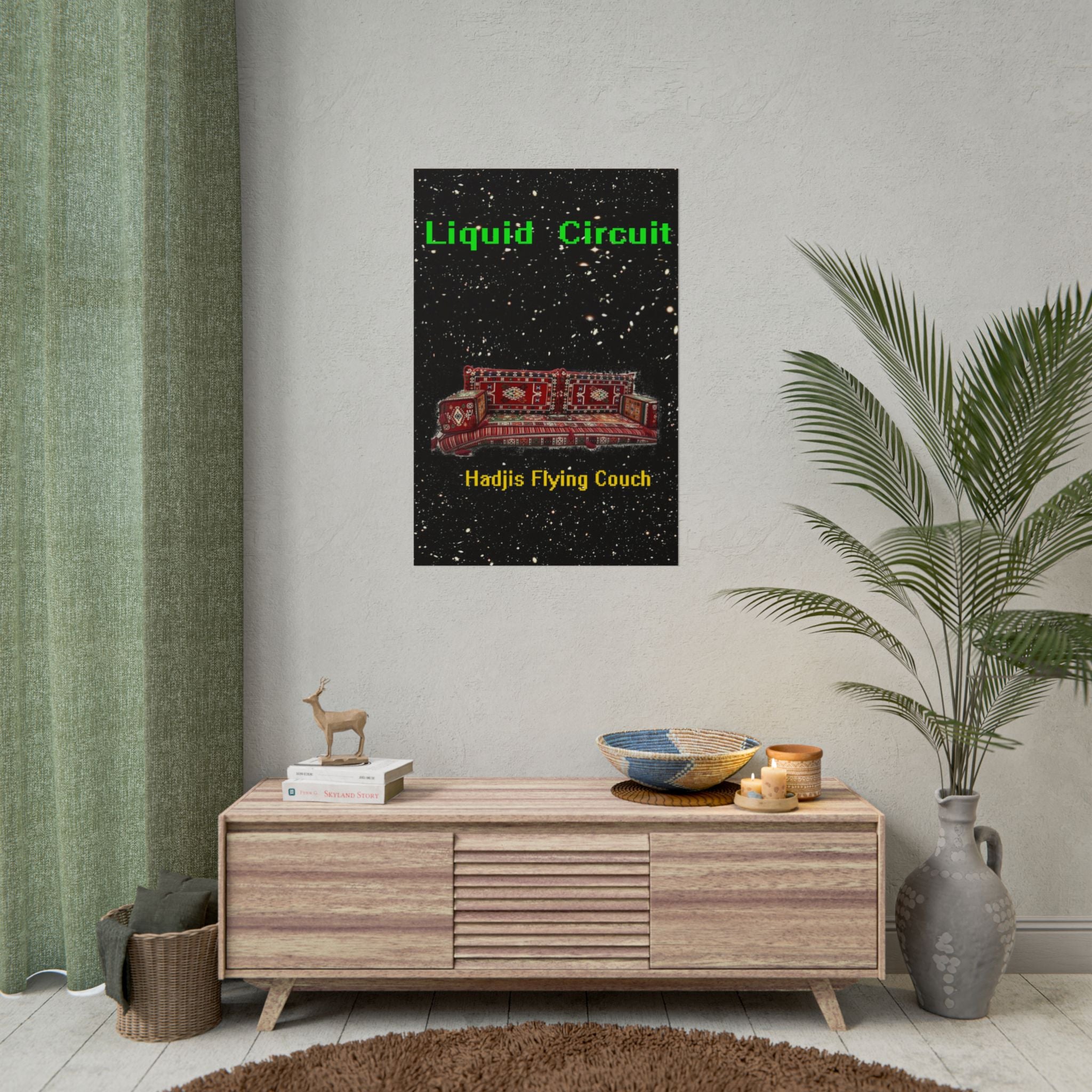 Rolled Poster — "Liquid Circuit: Hadjis Flying Couch" Space Art Print