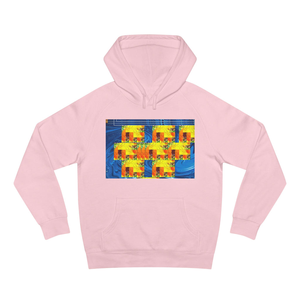 Liquid Circuit Organic Composition Womens Abstract Tech Art Hoodie – Colorful Geometric Print