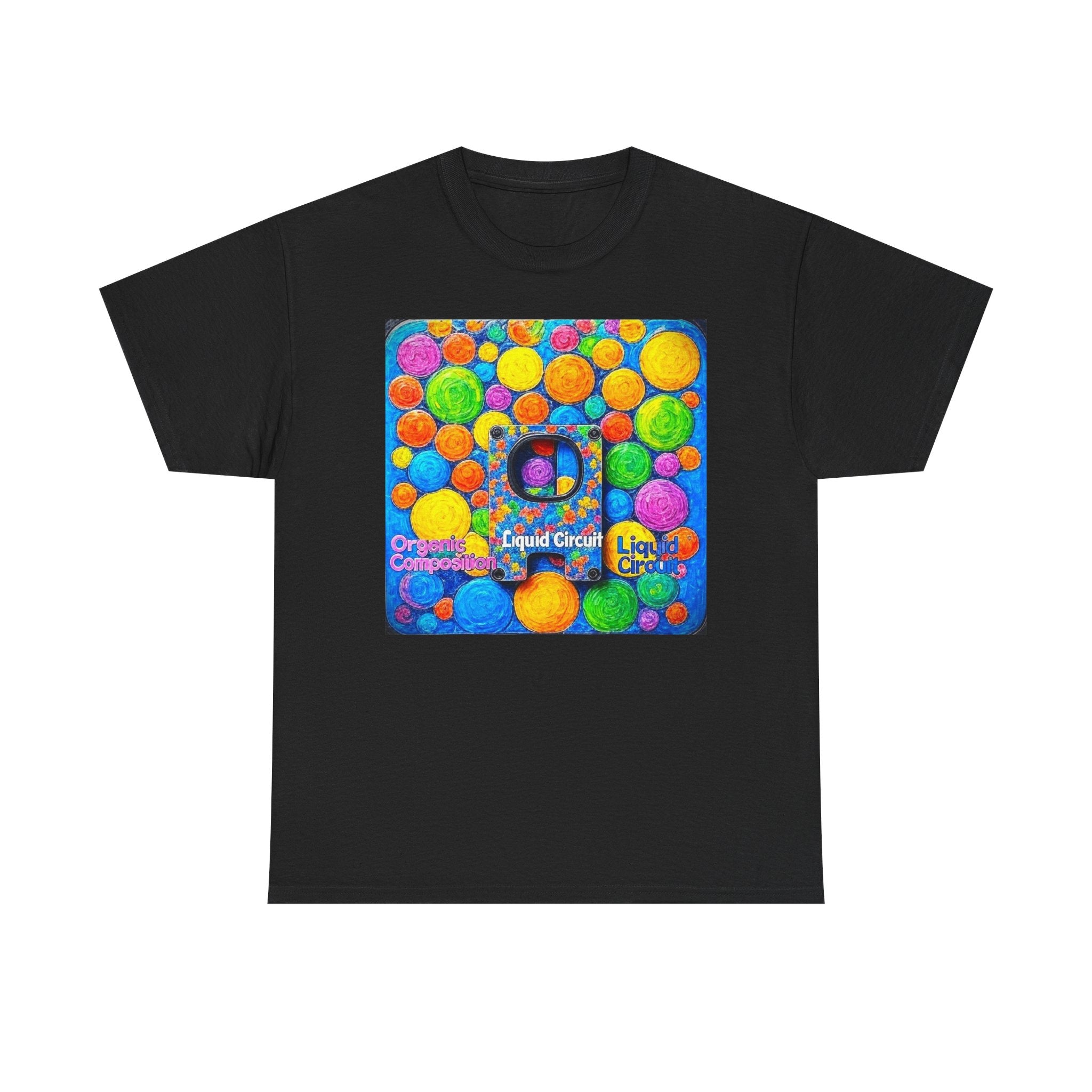 Liquid Circuit 'Organic Composition' Colorful Bubble Pop Tee — Vibrant Multicolor Ball Pattern T-Shirt