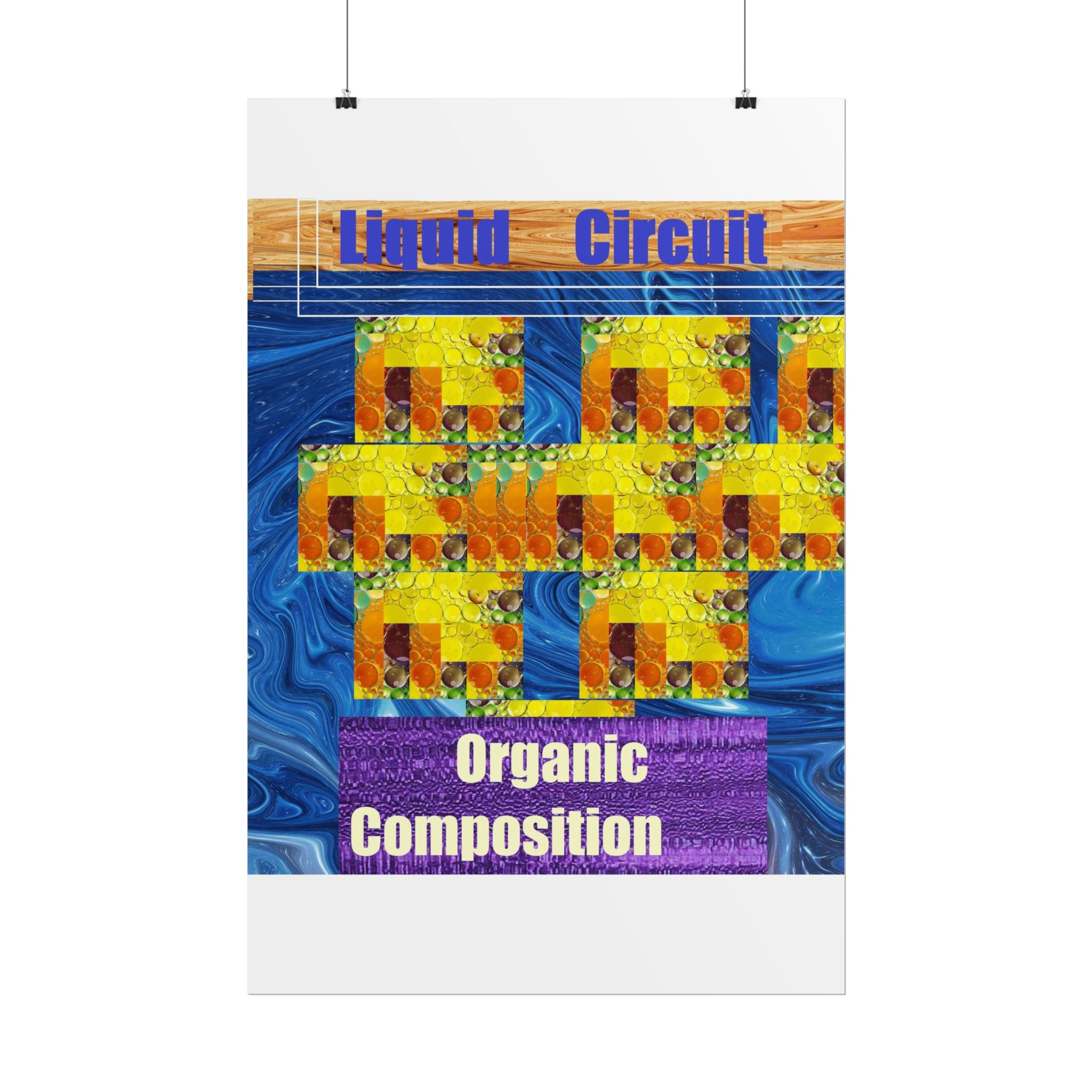 Organic Composition Rolled Poster — 'Liquid Circuit' Abstract Art Print