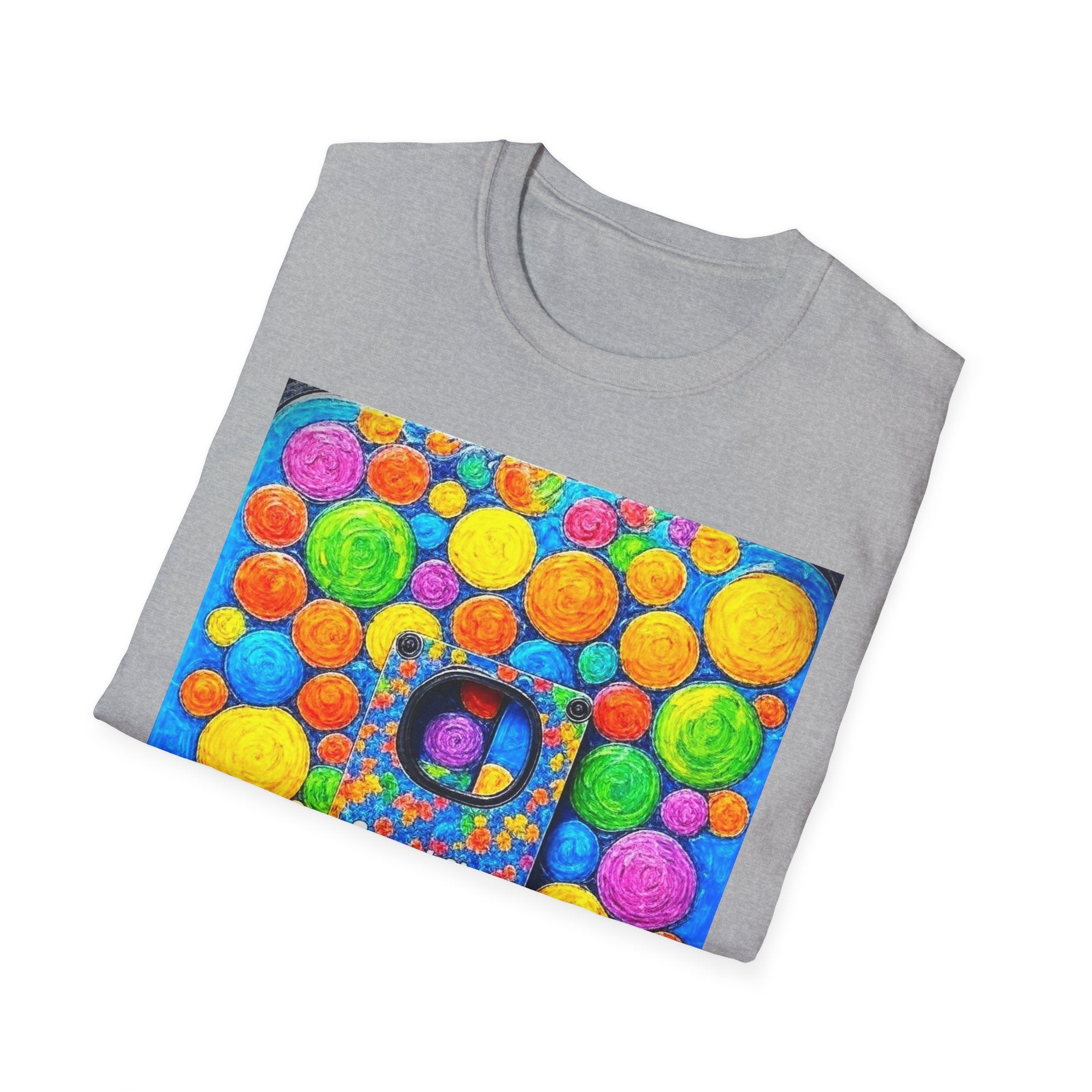 Colorful Bubble Pattern T-Shirt — Vibrant Candy Dot Graphic Tee