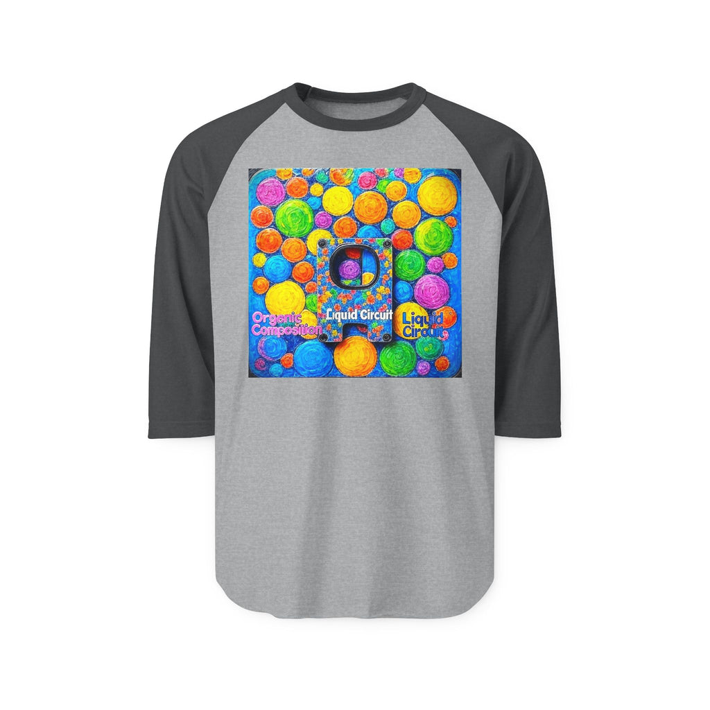Liquid Circuit 'Organic Composition' Colorful Bubble Art Raglan Shirt – Liquid Circles Graphic