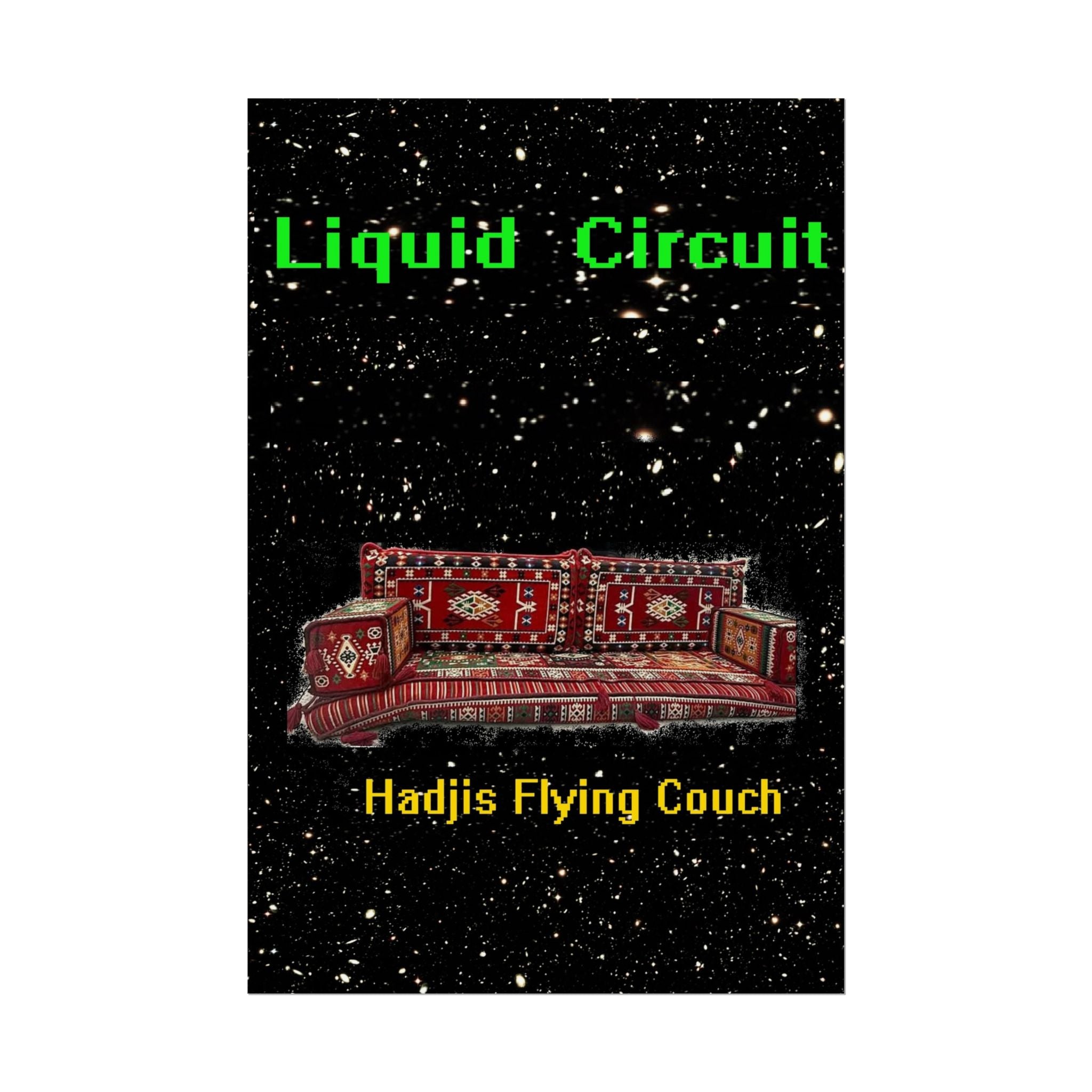 Rolled Poster — "Liquid Circuit: Hadjis Flying Couch" Space Art Print
