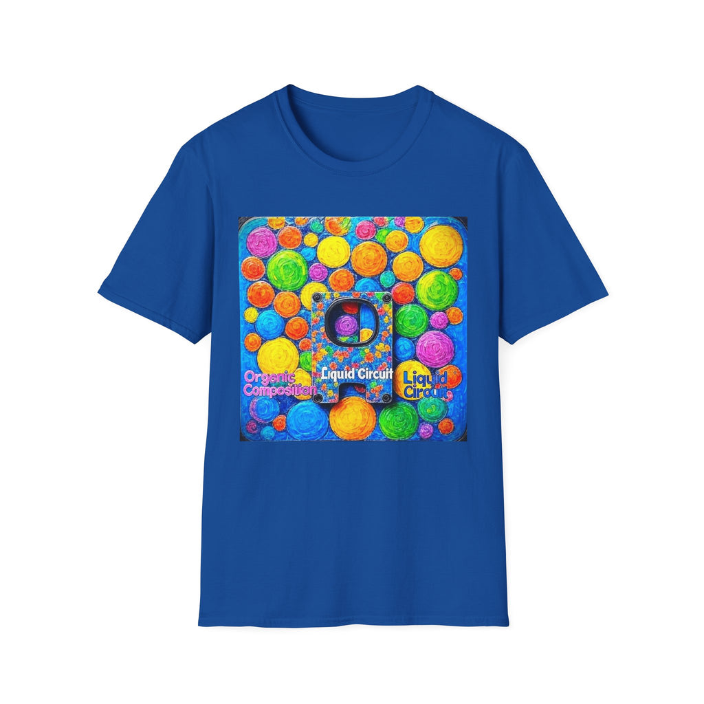 Liquid Circuit 'Organic Composition' Colorful Bubble Pop T-Shirt — Vibrant Neon Circle Graphic Tee