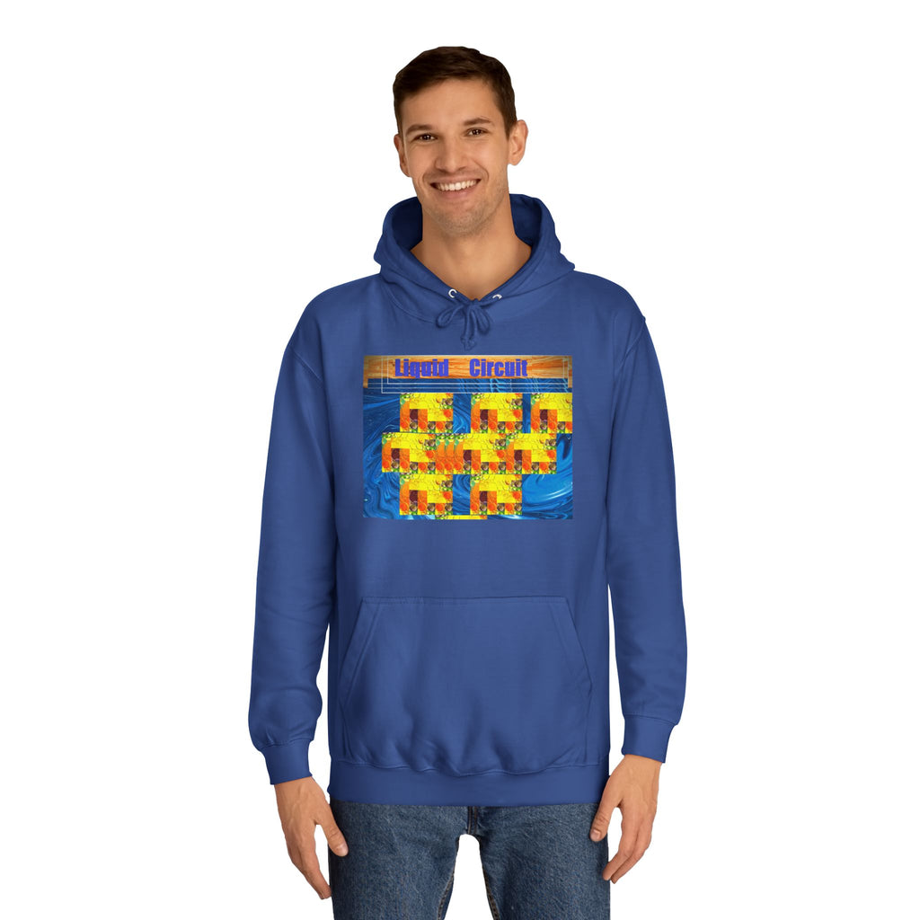 College Circuit Graphic Hoodie — Retro Tech Art Pullover