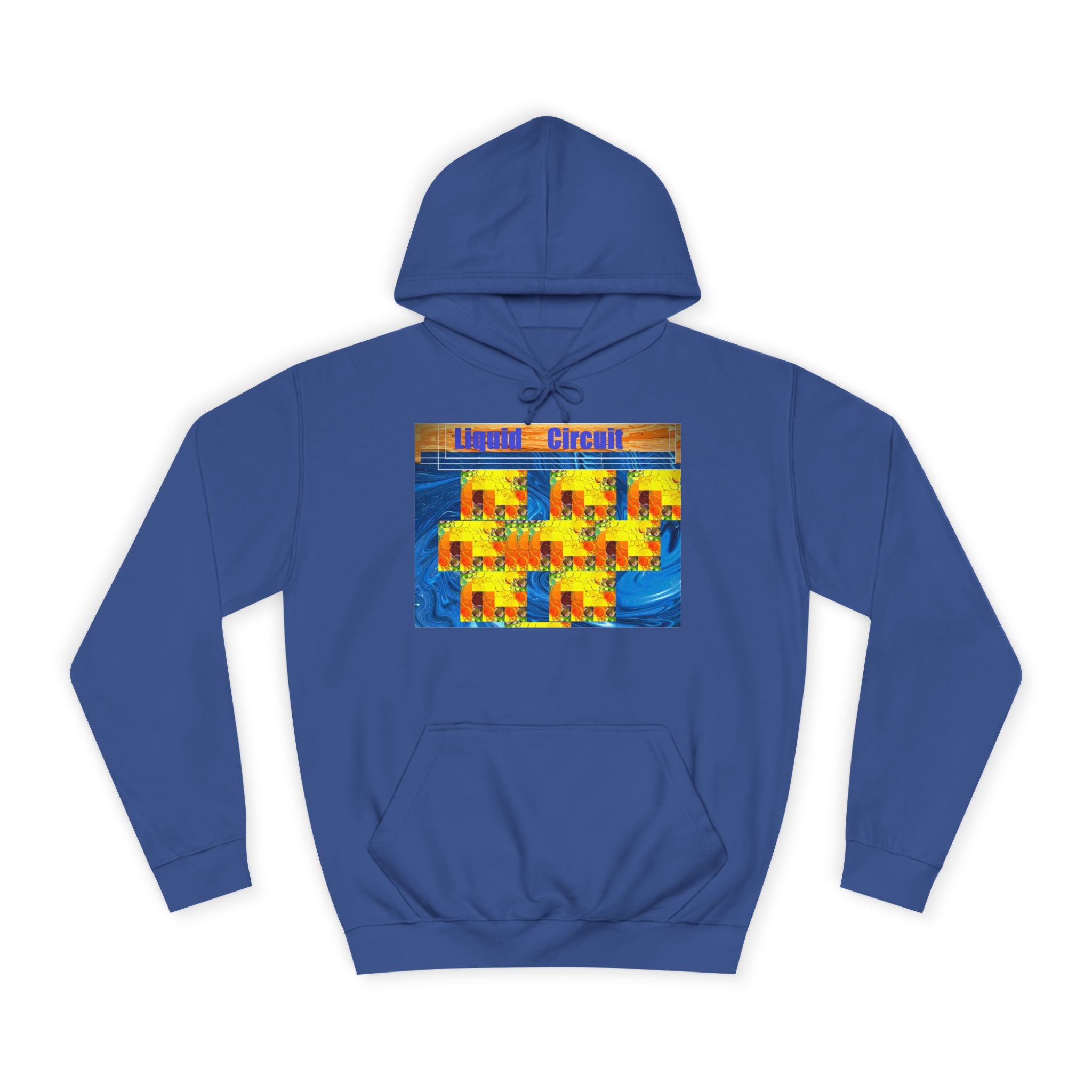 College Circuit Graphic Hoodie — Retro Tech Art Pullover