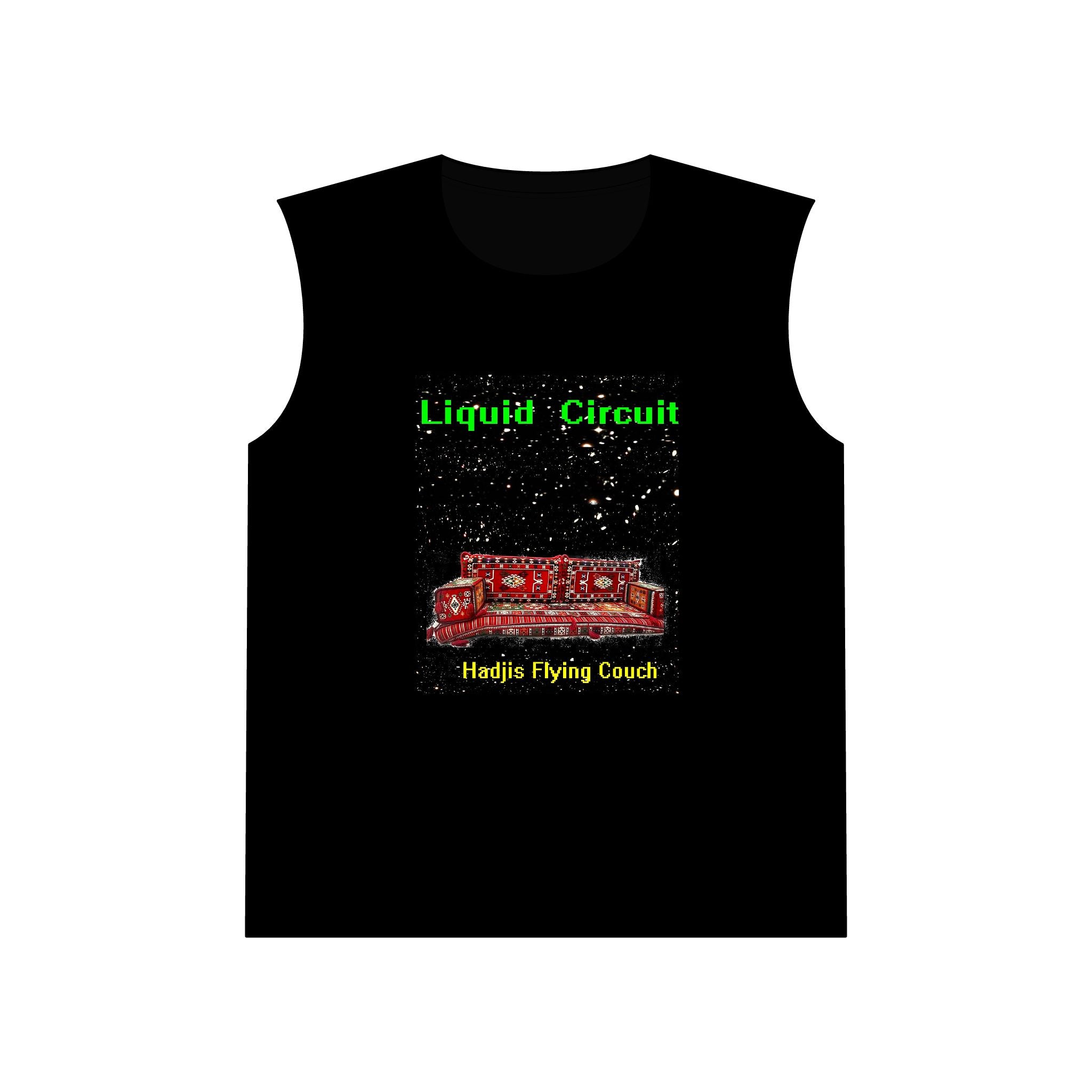 Liquid Circuit 'Hadjis Flying Couch' Muscle Tank — Retro Sci‑Fi Graphic Tank Top