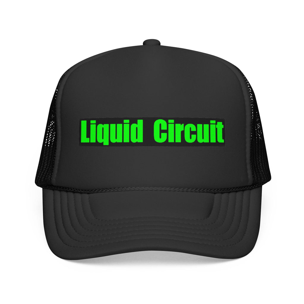 Liquid Circuit Trucker Cap - Neon Green Retro Tech Mesh Hat