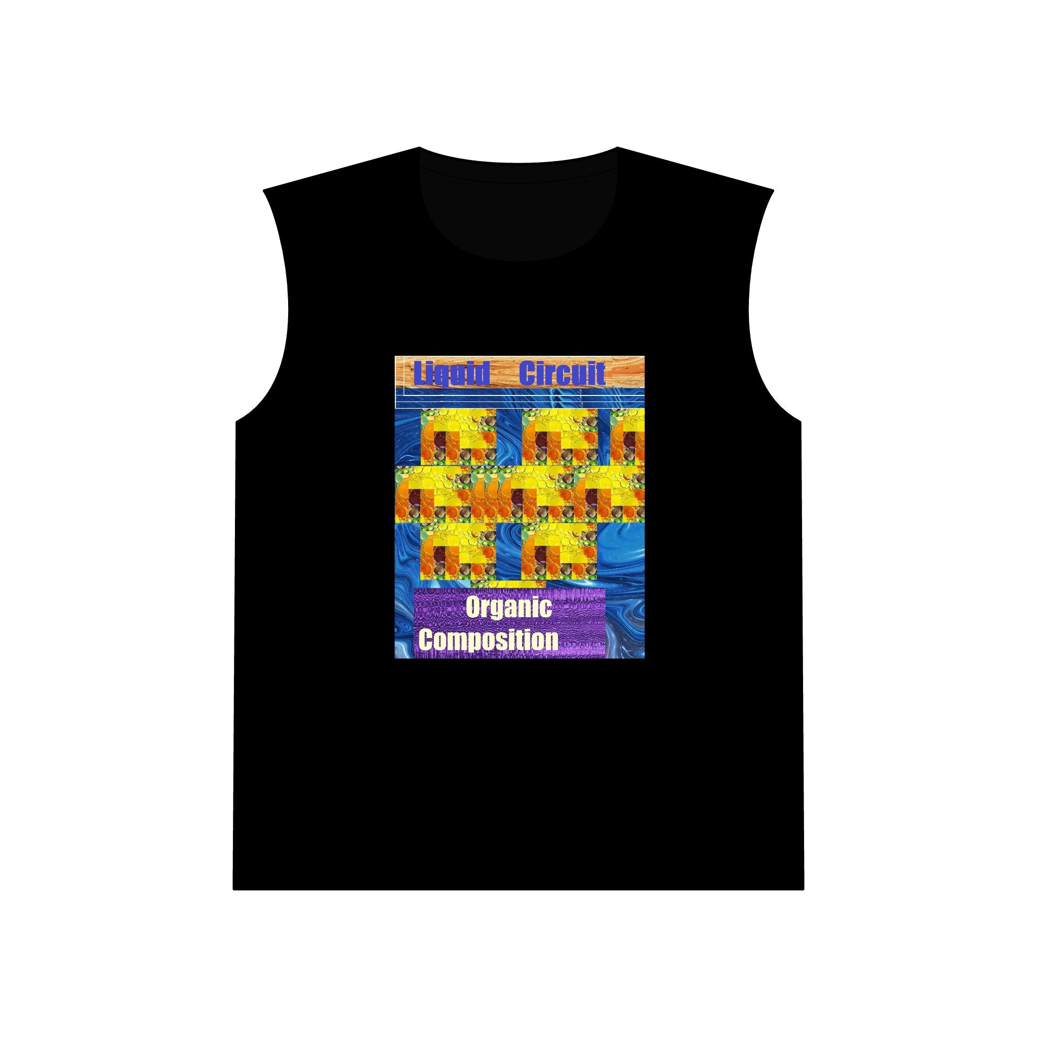 Liquid Circuit Organic Composition Muscle Tank — Retro Tech Graphic Tank Top